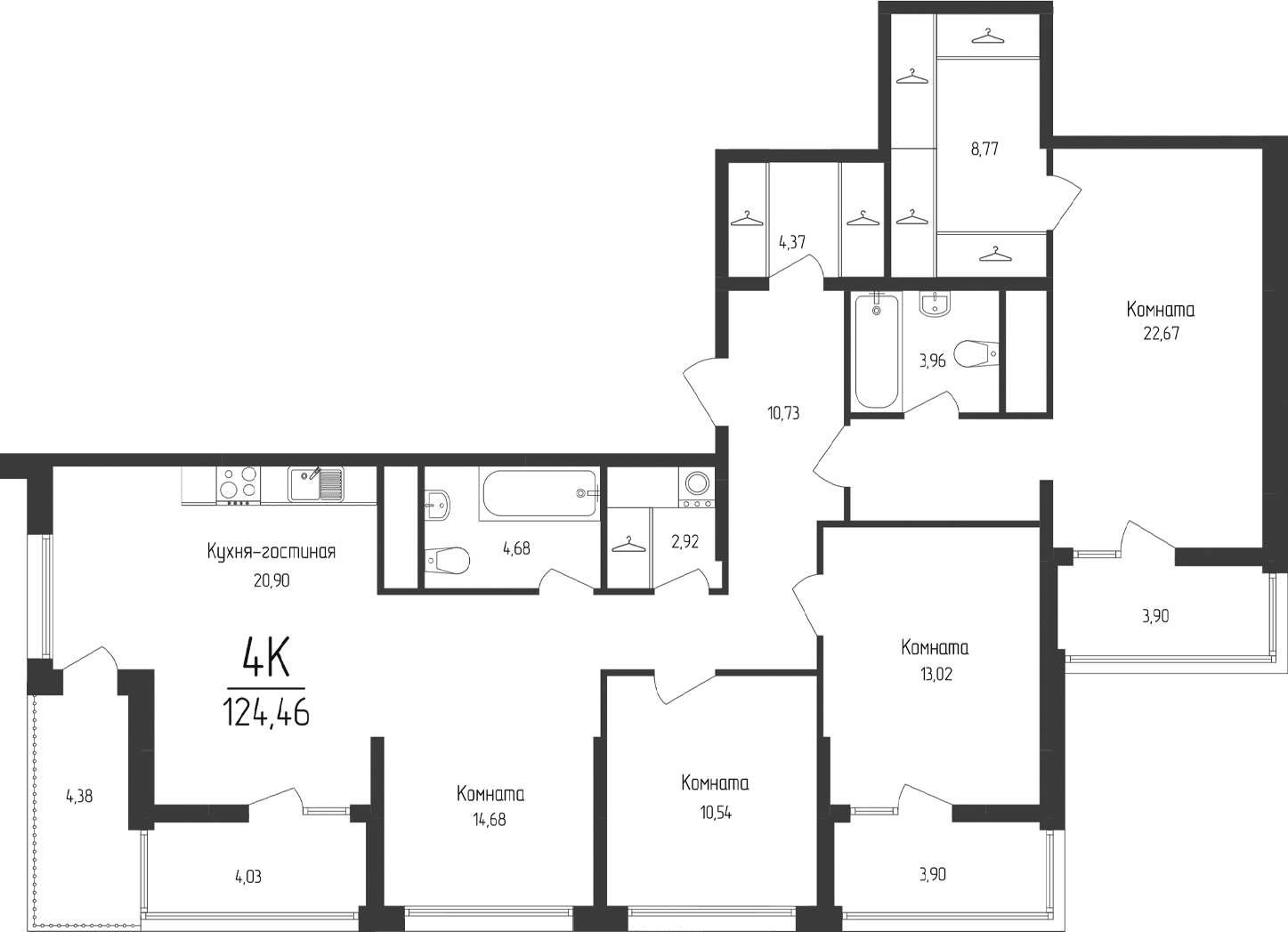 4-комн., 118.01 м²