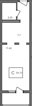 Студия, 30.7 м²