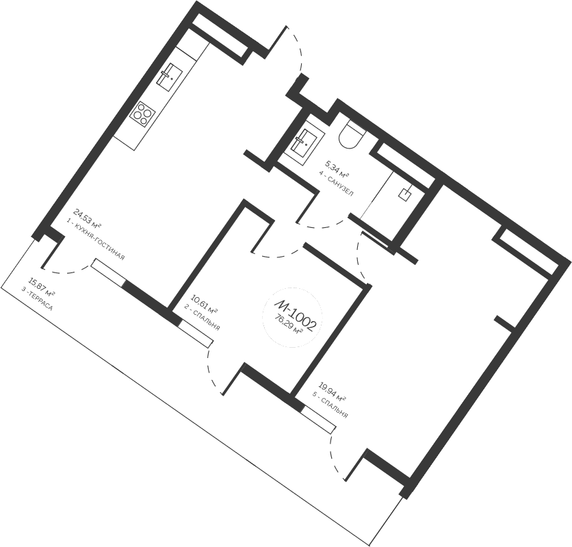 3-комн., 60.42 м²