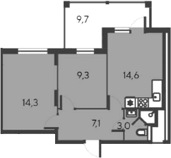 3-комн., 48.3 м²
