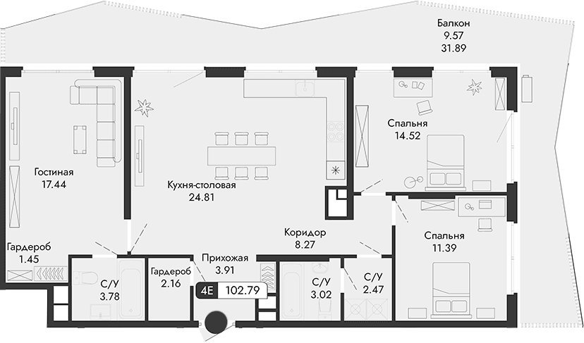 4-комн., 93.22 м²