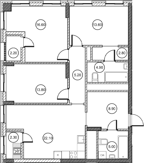 3-комн., 92.45 м²