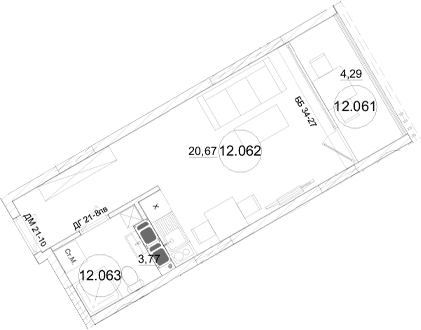 Студия, 24.44 м²