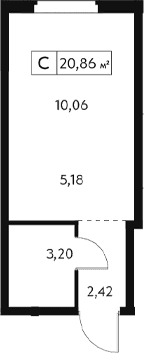 Студия, 20.86 м²