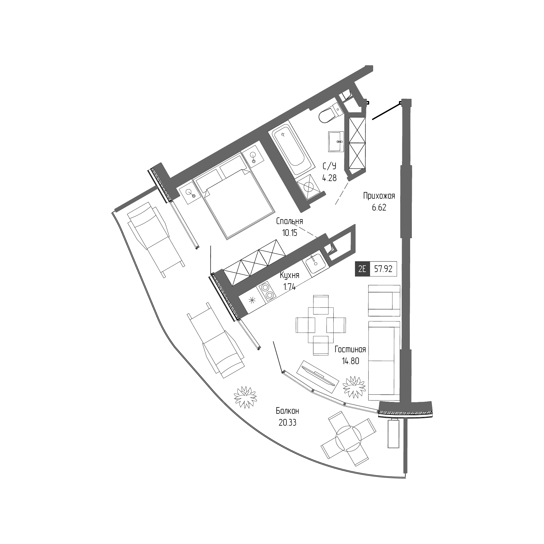 2-комн., 37.59 м²