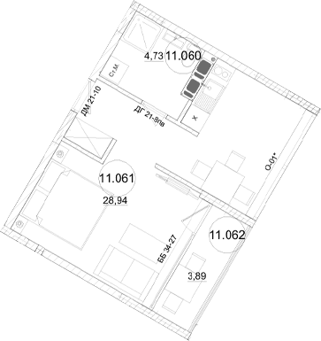 1-комн., 33.58 м²