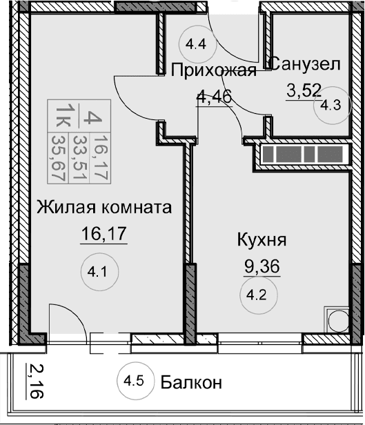 1-к. квартиры