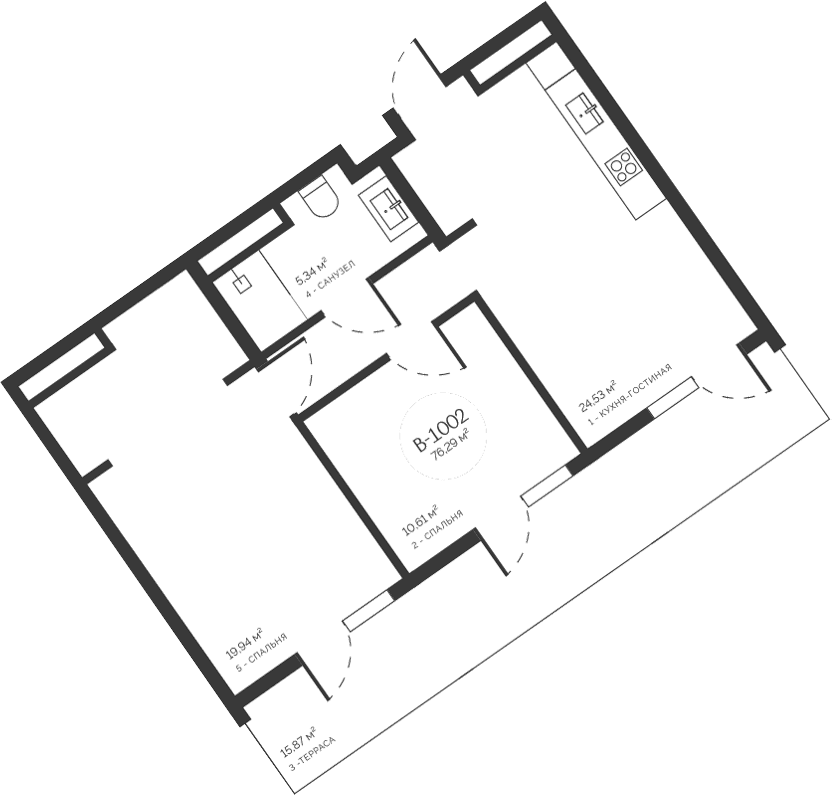 3-комн., 60.42 м²