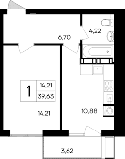 1-комн., 36.01 м²
