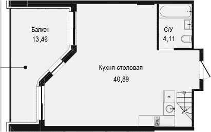 1-комн., 61.03 м²
