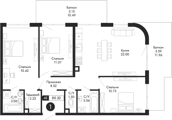 4-комн., 78.58 м²