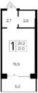 Студия, 21 м²