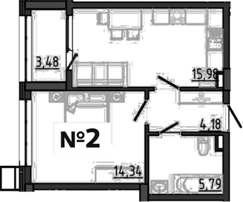1-комн., 40.29 м²