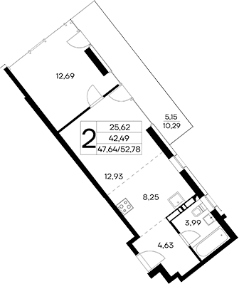 2-комн., 47.63 м²
