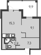 2-комн., 34.6 м²