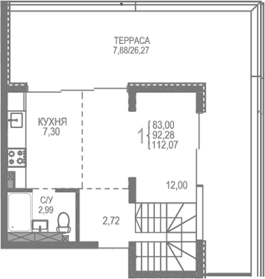 1-комн., 103.37 м²