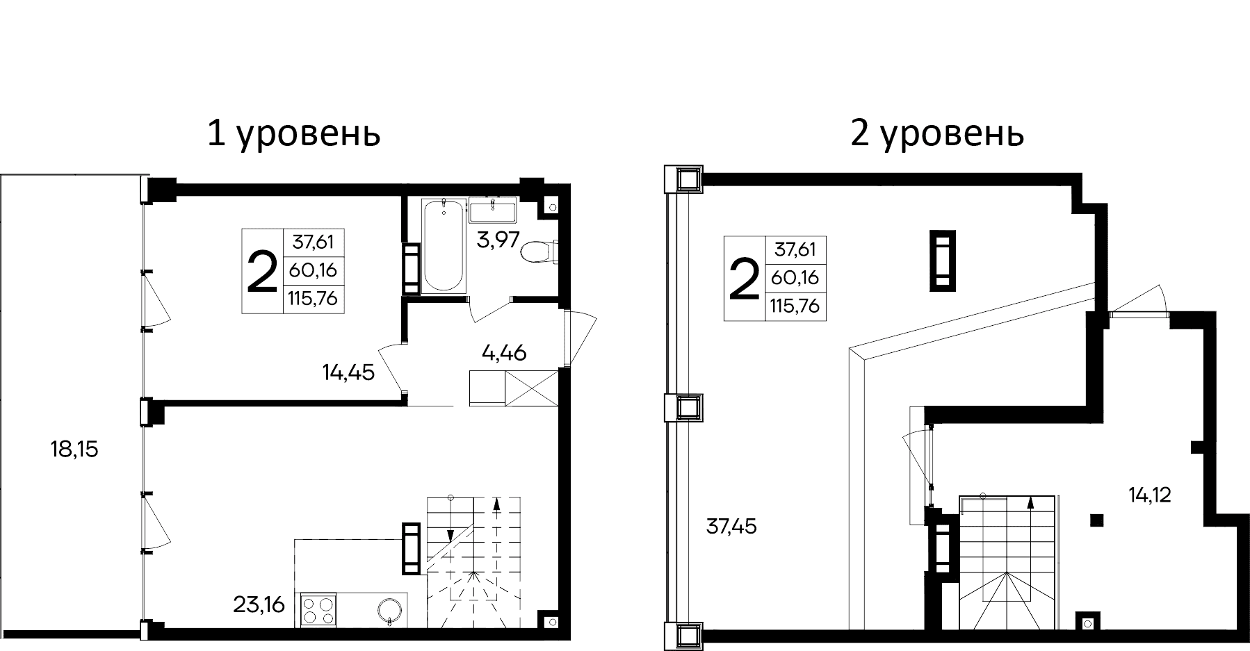 2-комн., 97.61 м²
