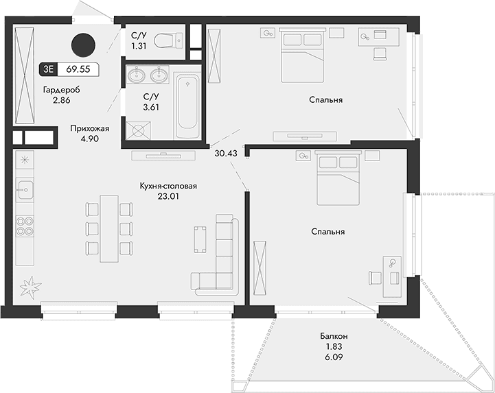 Своб. план., 66.12 м²