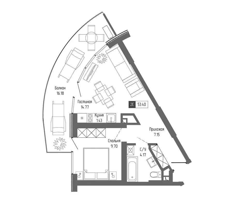 2-комн., 37.22 м²