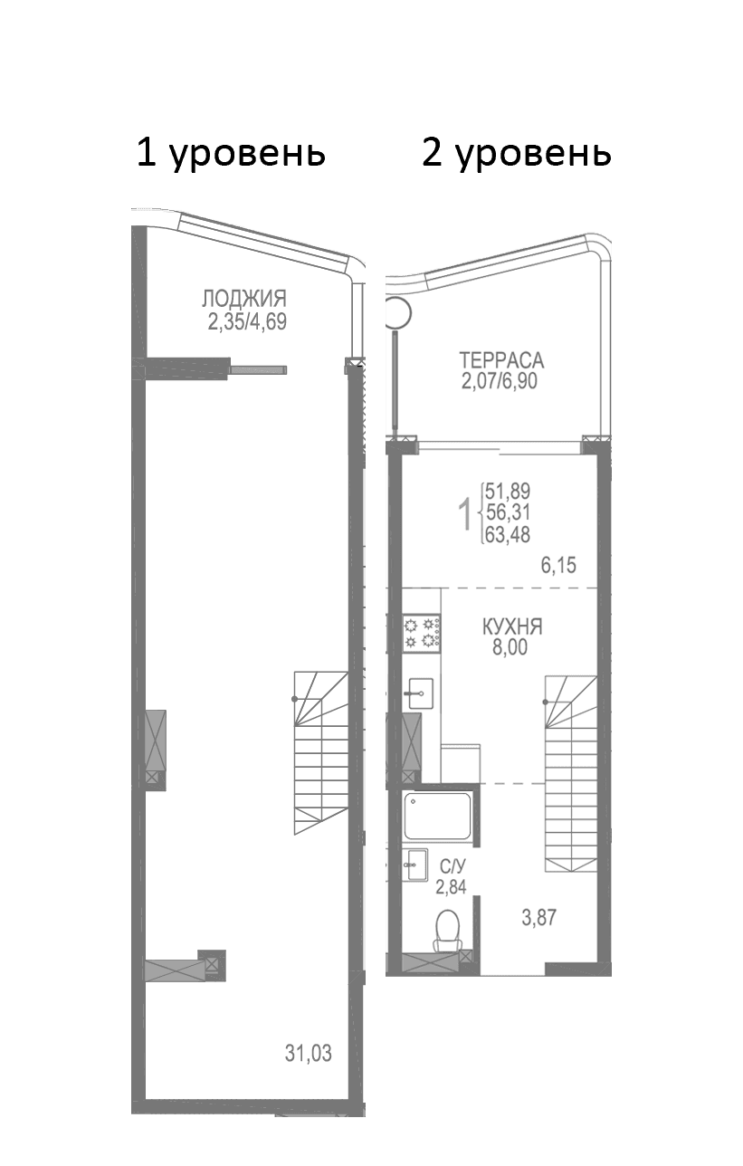 2-комн., 59.06 м²
