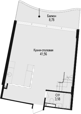 1-комн., 60.97 м²