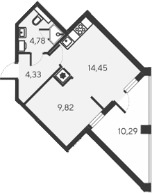 2-комн., 33.38 м²