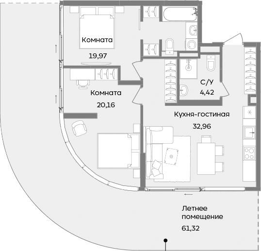 3-комн., 77.51 м²
