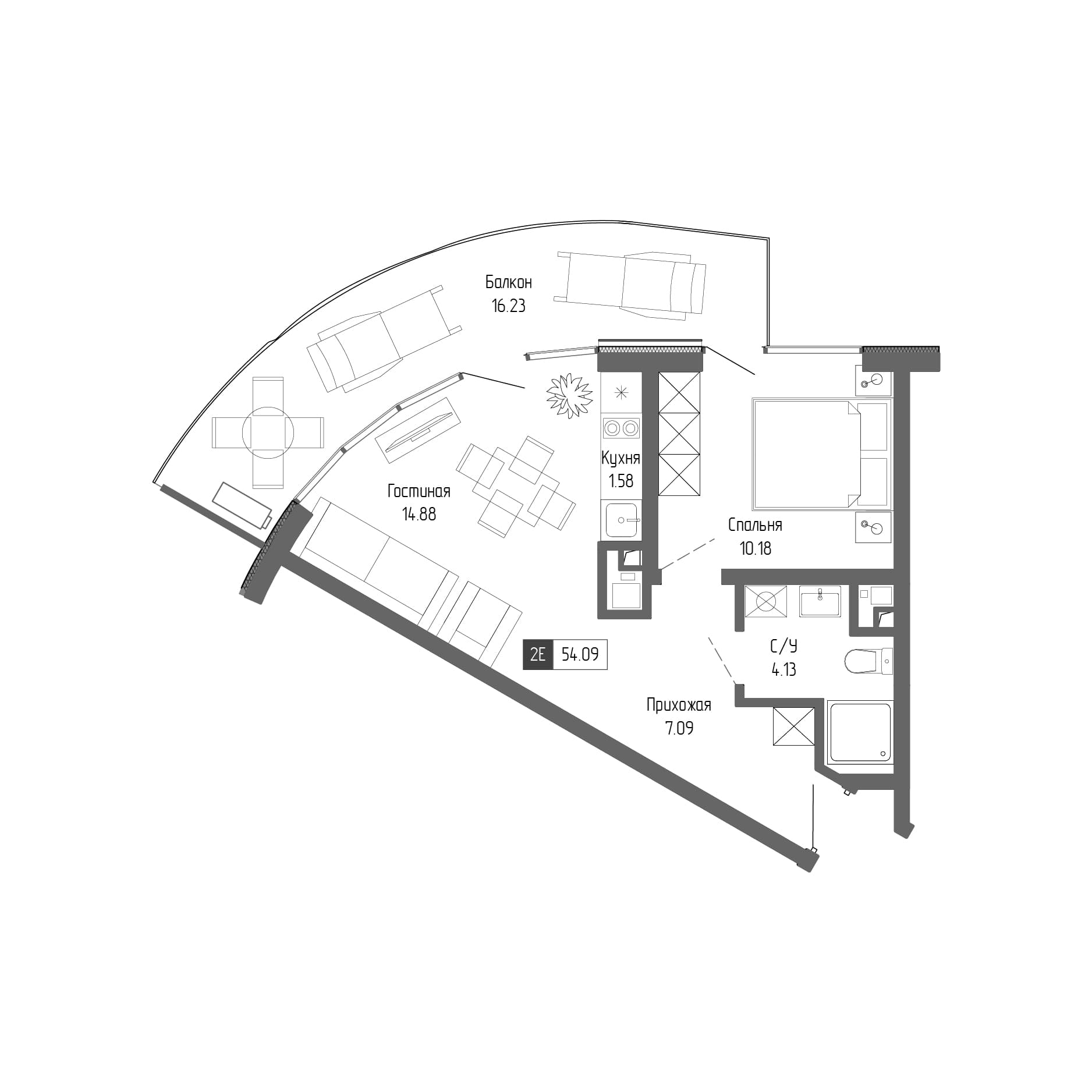 2-комн., 37.86 м²