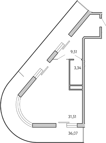 Студия, 44.36 м²