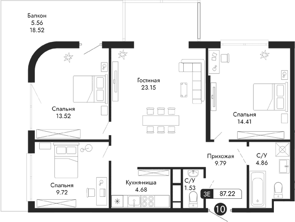 4-комн., 81.66 м²
