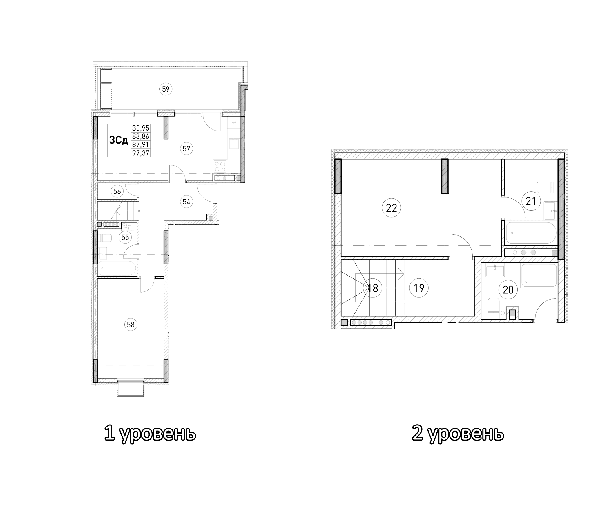 2-комн., 83.86 м²