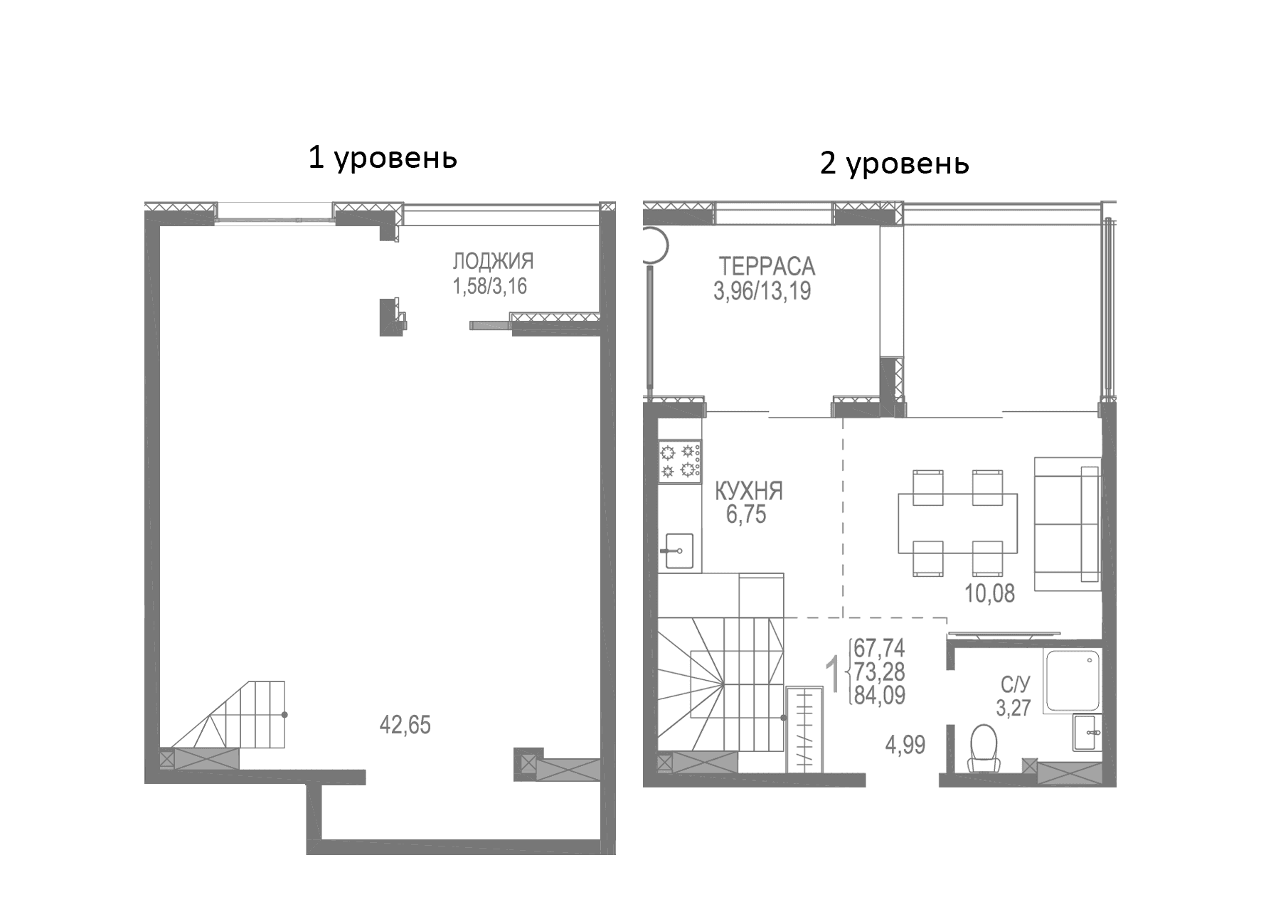 1-комн., 78.55 м²