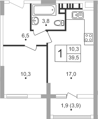 2-комн., 37.6 м²