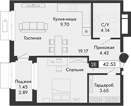 Своб. план., 41.08 м²