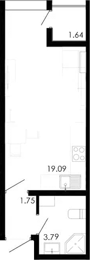 Студия, 24.05 м²