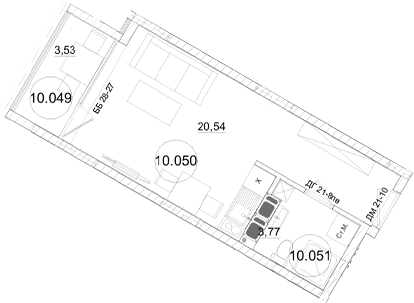 Студия, 24.31 м²