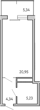 Студия, 30.52 м²