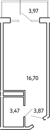 Студия, 24.04 м²
