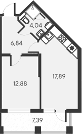 2-комн., 41.65 м²