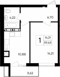 1-комн., 36.01 м²