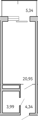 Студия, 29.28 м²