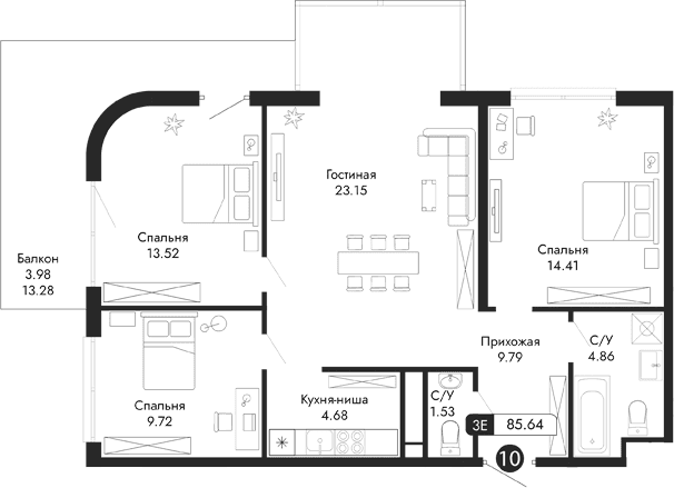 4-комн., 81.66 м²
