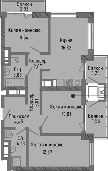 4-комн., 67.23 м²