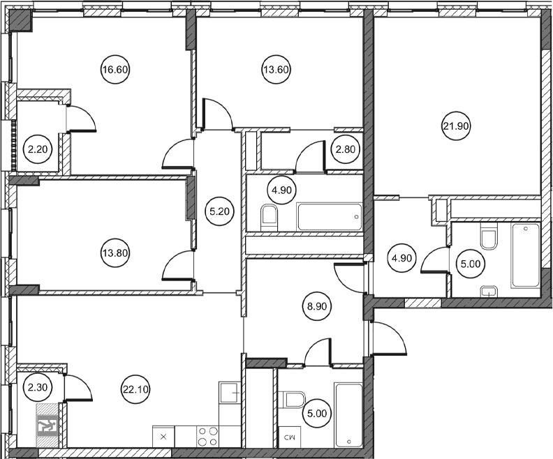 4-комн., 124.25 м²