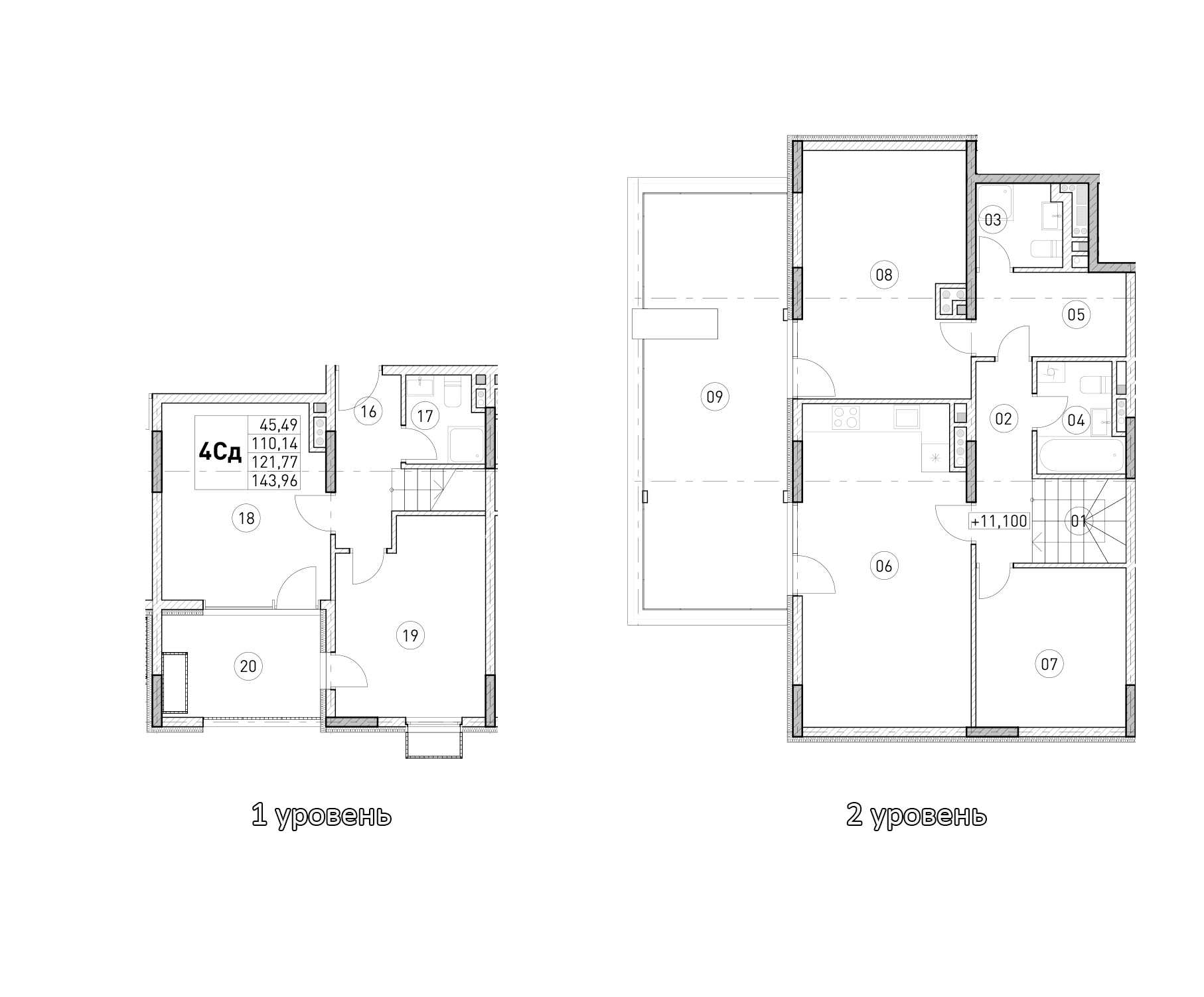 4-комн., 110.14 м²
