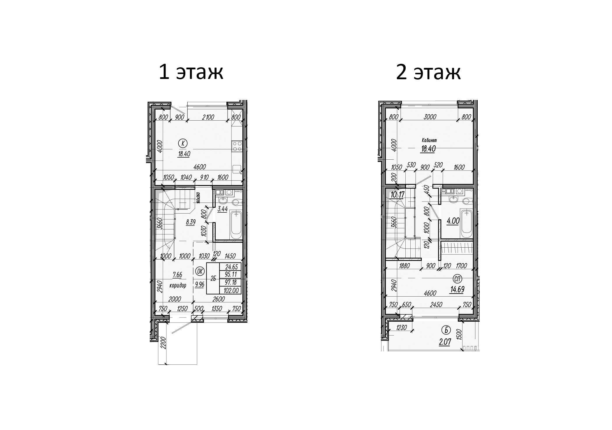Таунхаусы, 89.73 м²