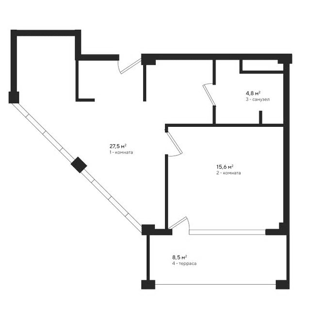 2-комн., 47.9 м²