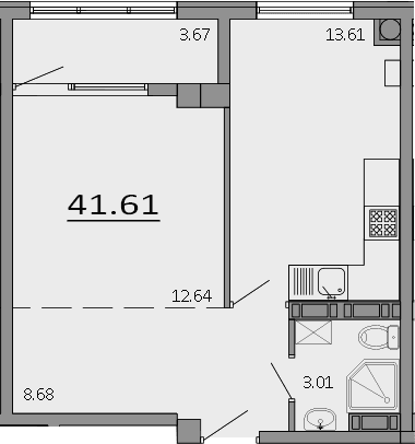 1-комн., 37.94 м²