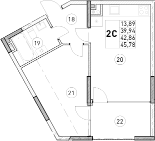 1-комн., 39.94 м²