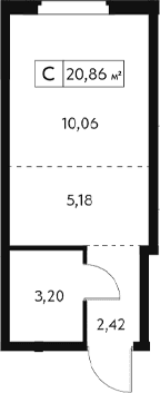Студия, 20.86 м²